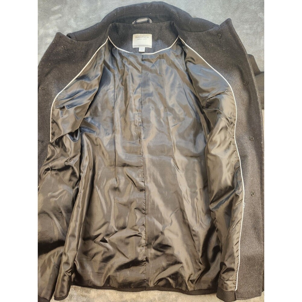 Nautica Women’s Wool Blend Coat Jacket Black XL Button Front Lined - Picture 7 of 9